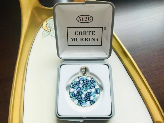 23.46cts Multicolor Italian Murano Glass 925 Sterling Silver Pendant Handmade By JaipurShopCo