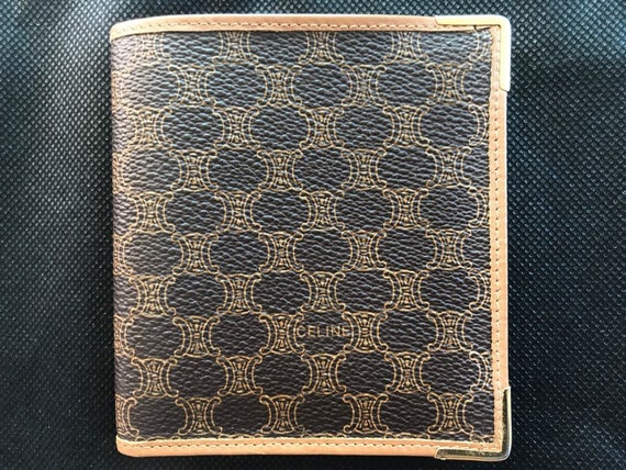 CÉLINE Classic Monogram Brown Bi-Fold Leather Wallet … - Gem