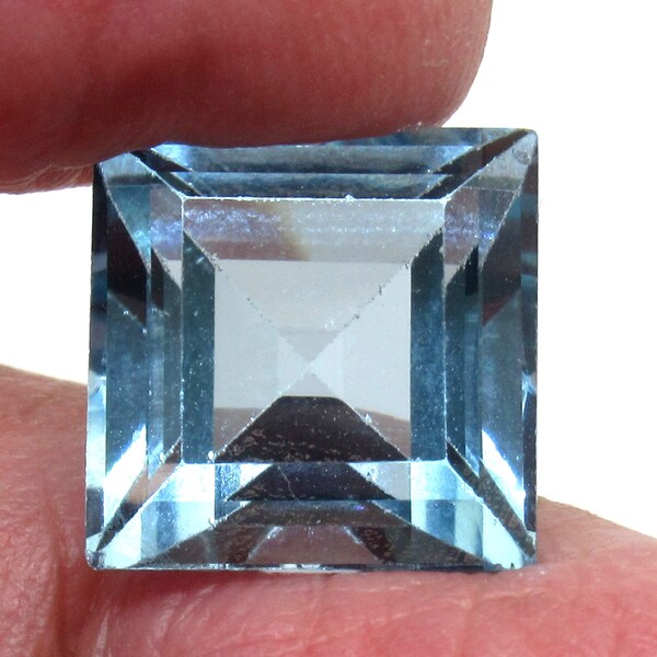 12 x 12 mm AAA Natural Blue Topaz Gemstone 11.88Cts Square Cut Loose Blue Topaz For Valuable Jewellery