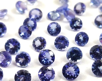 4.2 mm, Natural UnHeated Tanzanite Round Cut  Natural Violet Blue Tanzanite Loose Gemstones for jewellery