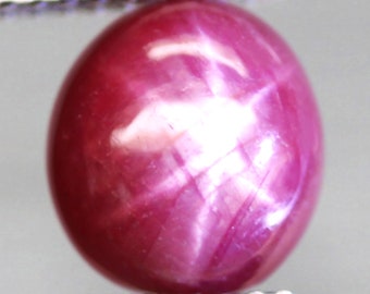 Star Ruby 8.1 x 7.6 mm Sharp 6rays Moving Star (under penlight) Oval Natural Star Ruby Loose Gemstones For Jewellery