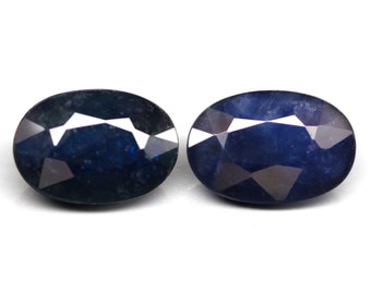 2 pièces Saphirs bleus verdâtres naturels taille ovale Saphirs australiens Pierres précieuses en vrac Pour bijoux