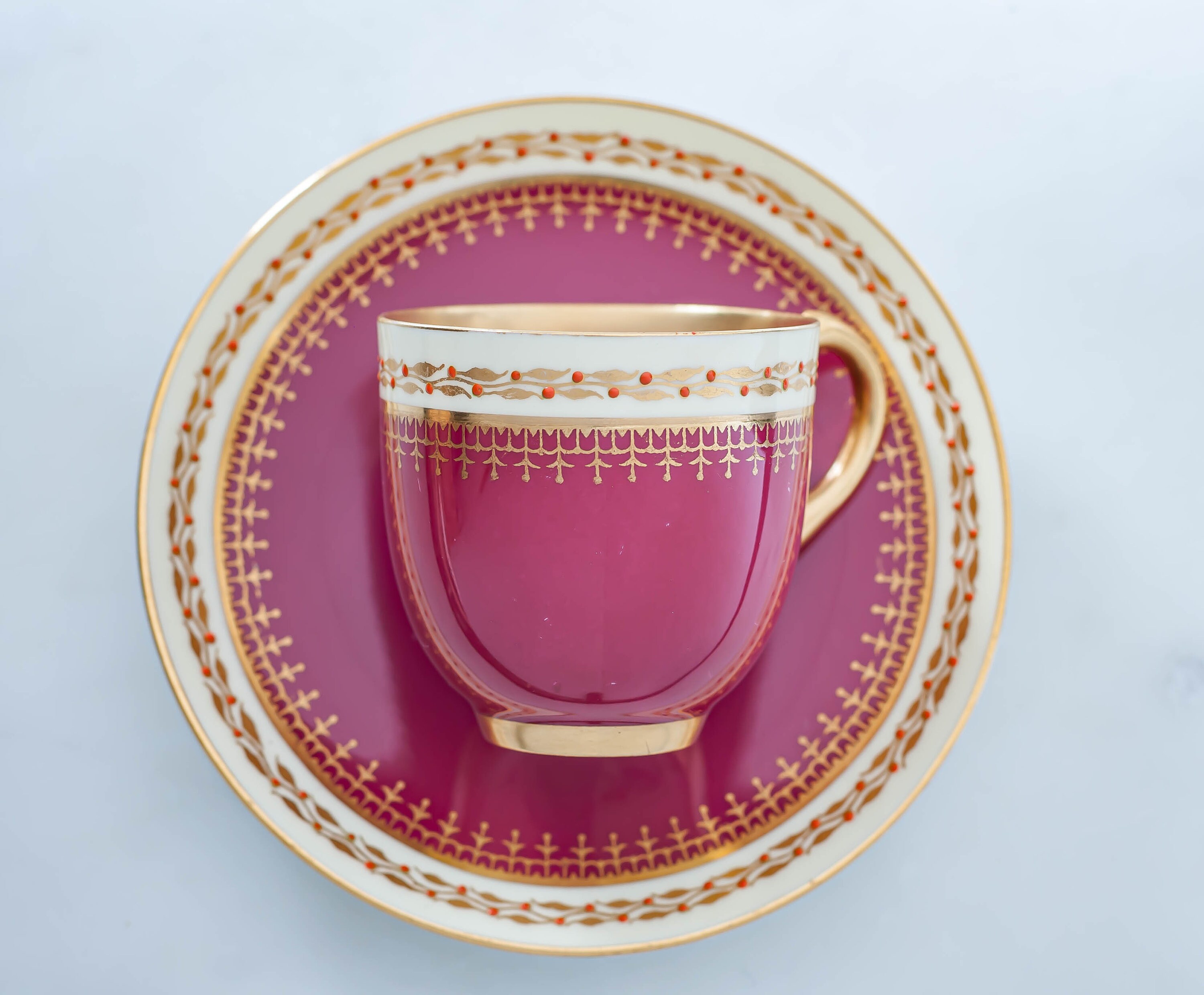 Antique Worcester Porcelain Fluted Swirl or Gadrooned Tea
