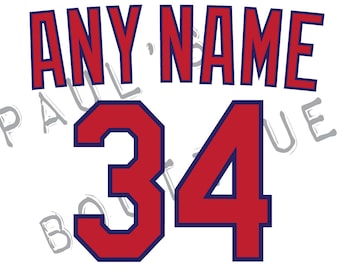 Cleveland Indians Lettering Kit for an Authentic, Replica or Youth Home or Road Jersey (1994-2001) - ANY NAME & NUMBER