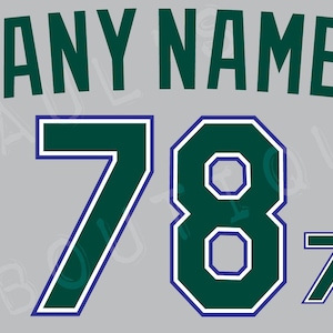 Kit di lettering dei Tampa Bay Rays per una maglia da corsa vintage autentica - QUALSIASI NOME E NUMERO