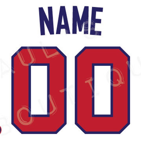 Atlanta Braves Lettering Kit for an Authentic, Replica, Youth or Toddler Home or Road Jersey - ANY NAME & NUMBER