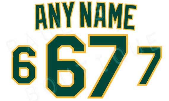 Oakland Athletics Lettering Kit for an Authentic Jersey ANY 