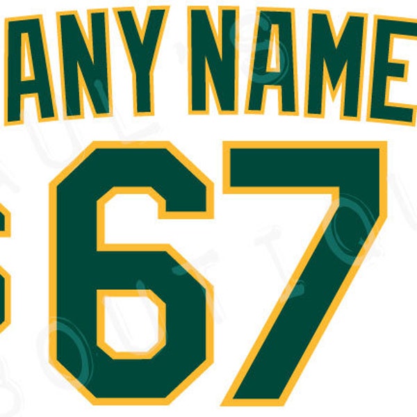 Oakland Athletics Lettering Kit for an Authentic Home or Road 2023 Jersey - ANY NAME & NUMBER