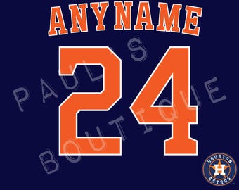 Houston Astros Lettering Kit for an Authentic, Replica, Youth or Toddler Alternate Navy Jersey - ANY NAME & NUMBER