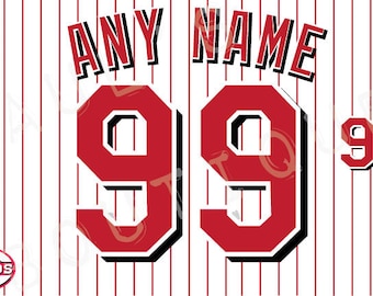 Cincinnati Reds Lettering Kit for an Authentic 1999-2006 Home/Road Jersey - ANY NAME & NUMBER