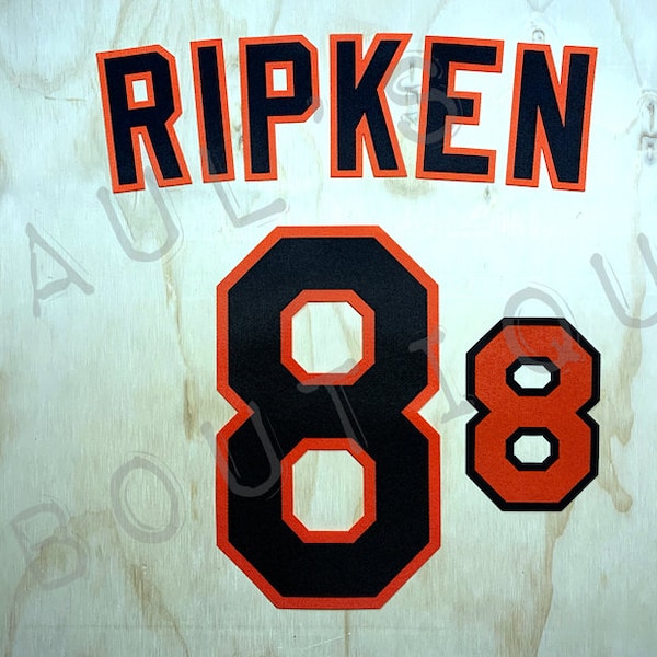 Kit de lettering de los Orioles de Baltimore para una camiseta auténtica - "RIPKEN" #8