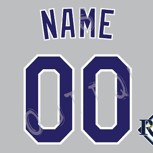 Kit di scritte Tampa Bays Rays per una maglia autentica da casa o da trasferta - QUALSIASI NOME E NUMERO