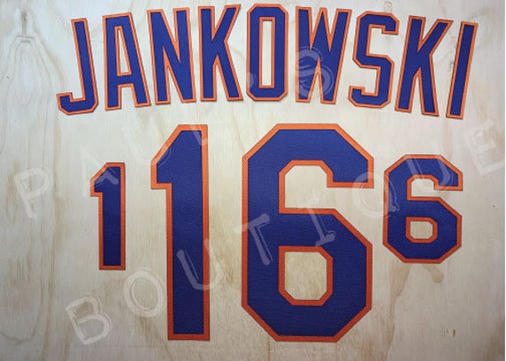 PaulsBoutiqueUS Jankowski #16 New York Mets Lettering Kit for An Authentic Home or Road Jersey