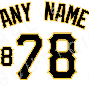 Pittsburgh Pirates Lettering Kit for an Authentic, Replica, Youth or Toddler Home 2023 Jersey - ANY NAME & NUMBER