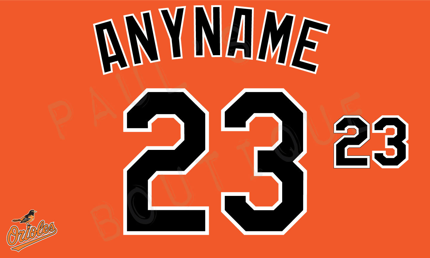 PaulsBoutiqueUS Baltimore Orioles Lettering Kit for An Authentic, Replica or Youth Alternate Orange Jersey - Any Name & Number