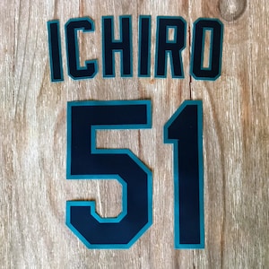 Seattle Mariners Lettering Kit for an Authentic Home or Road Jersey - &quot;ICHIRO&quot; #51