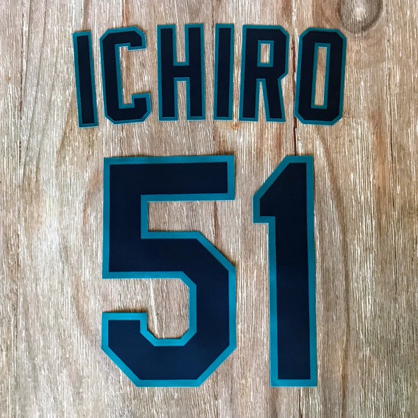Seattle Mariners Lettering Kit for an Authentic Home or Road Jersey - "ICHIRO" #51