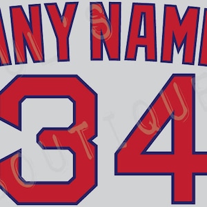 Boston Red Sox Lettering Kit for an Authentic, Replica or Youth Road 2023 Jersey - ANY NAME & NUMBER