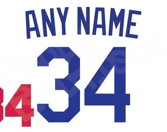 Custom Los Angeles Dodgers Lettering Kit for an Authentic, Replica, Youth or Toddler Jersey - ANY NAME & NUMBER