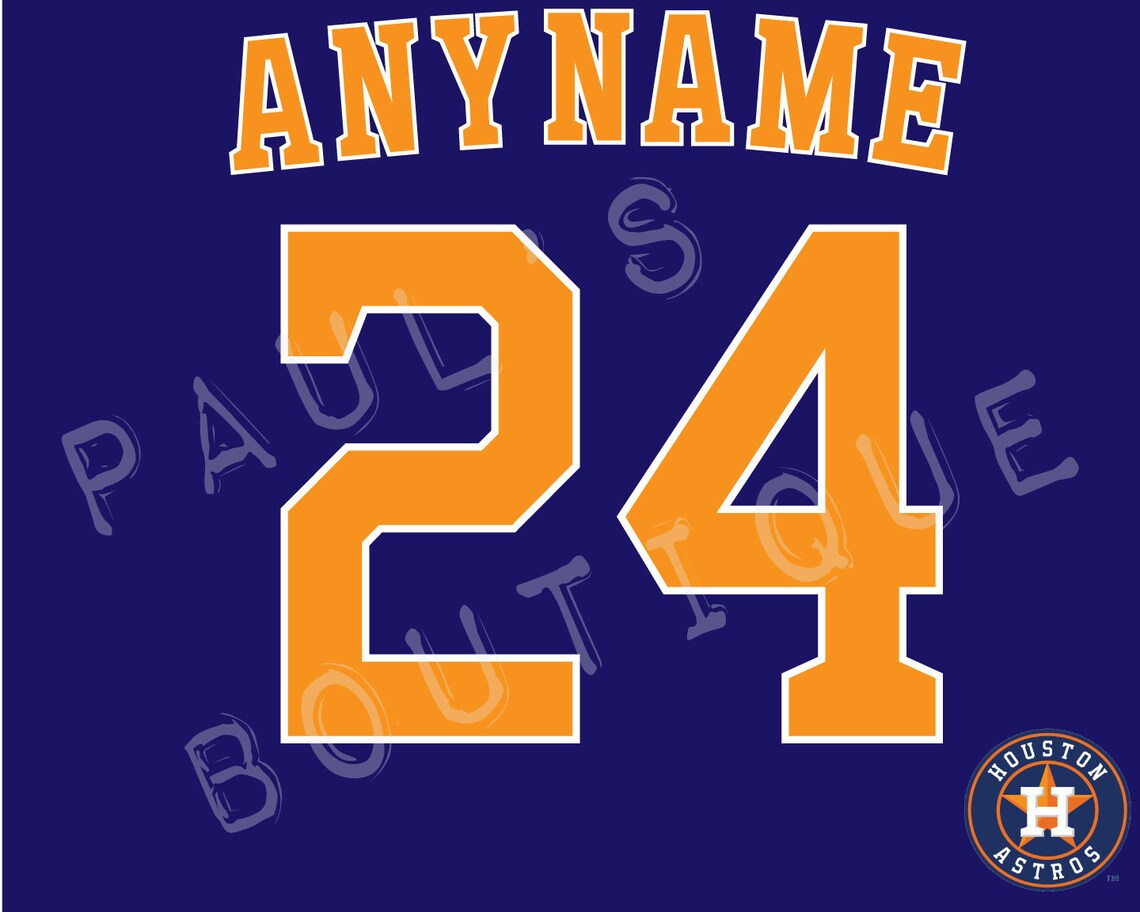 Houston Astros Lettering Kit for an Authentic Navy Jersey Etsy