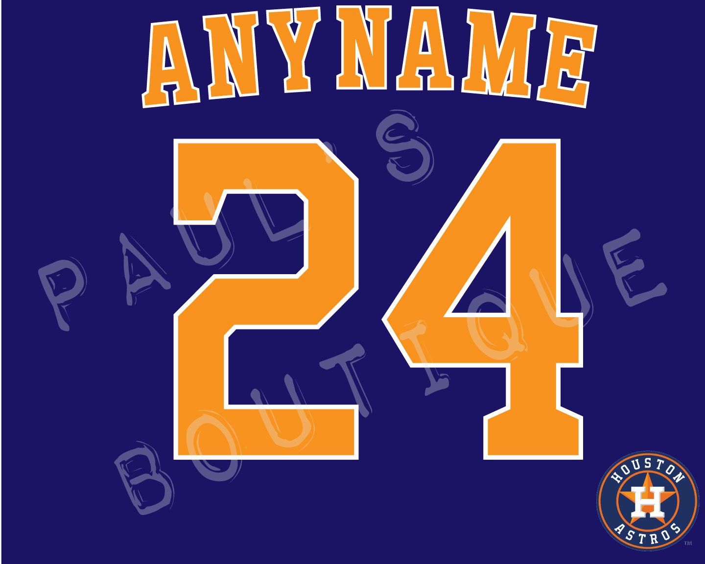 PaulsBoutiqueUS Houston Astros Lettering Kit for An Authentic Navy Jersey - Any Name & Number
