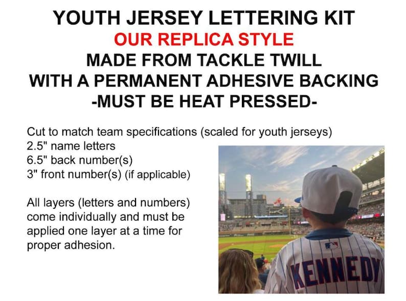 Custom Chicago Cubs Lettering Kit for an Authentic, Replica, Youth or Toddler Home Jersey - ANY NAME & NUMBER image 4