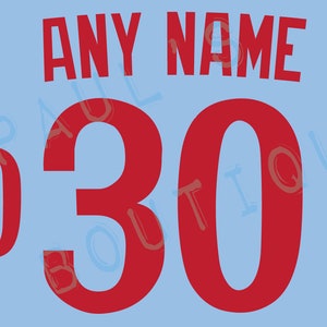 Kit di lettering Montreal Expos per una maglia autentica o replica del 1981 - QUALSIASI NOME E NUMERO