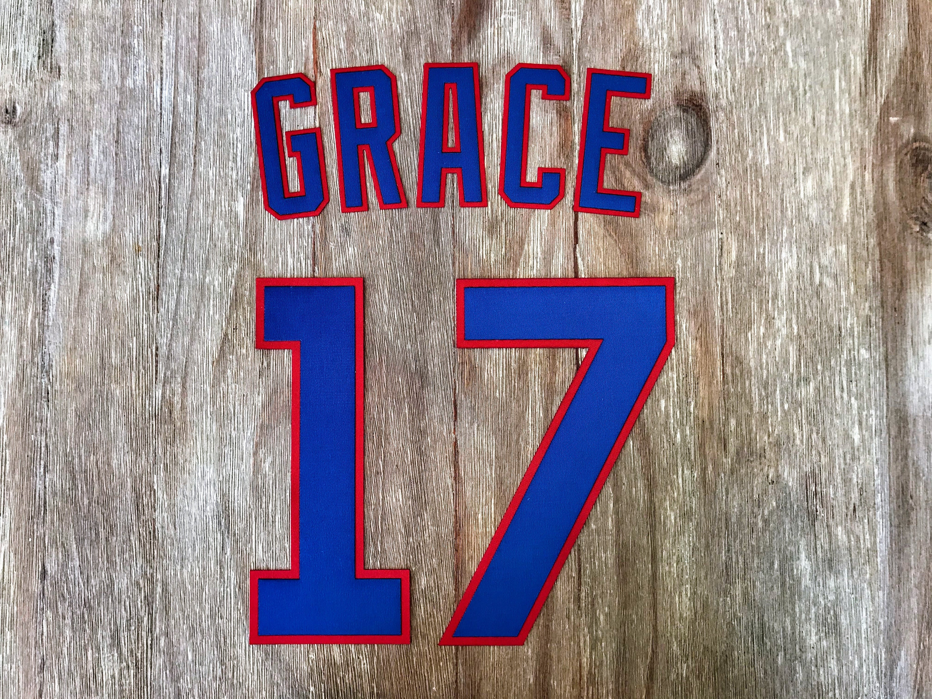 Chicago Cubs Lettering Kit for An Authentic Home Jersey - Grace #17