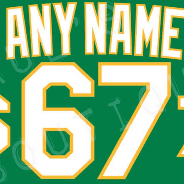 Oakland Athletics Lettering Kit for an Authentic Alternate 2023 Jersey - ANY NAME & NUMBER