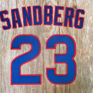 Chicago Cubs Lettering Kit for an Authentic Home Jersey - &quot;SANDBERG&quot; #23