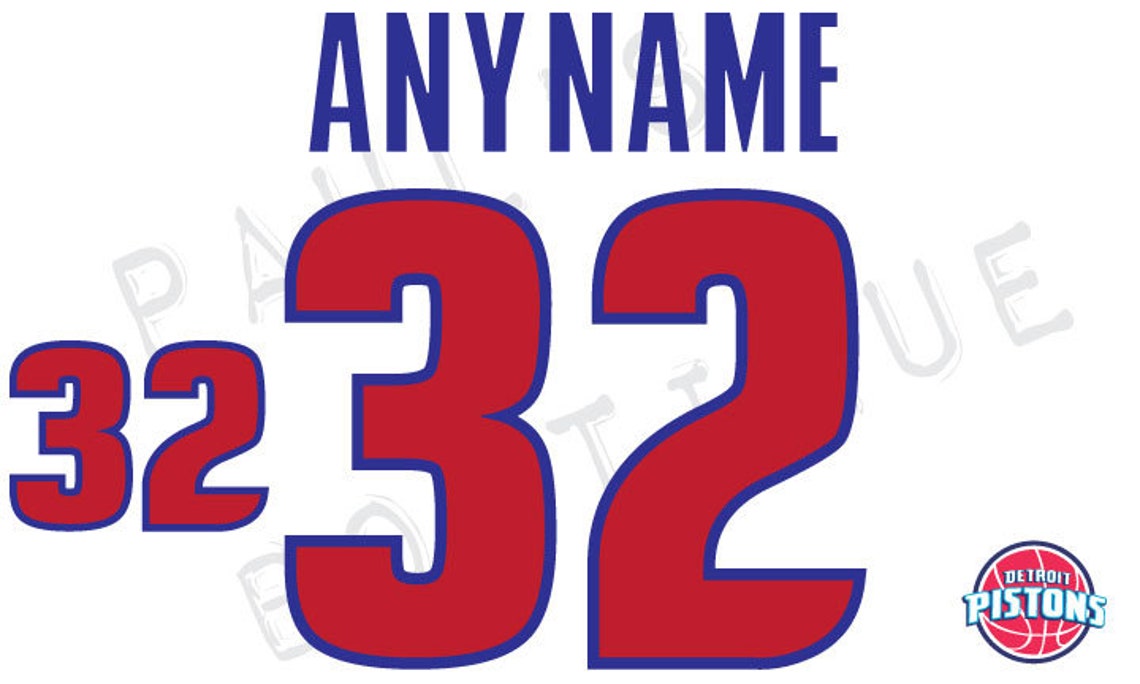 Detroit Pistons Lettering Kit para un Authentic Home Jersey Etsy