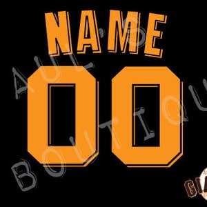 San Francisco Giants Lettering Kit for an Authentic Black Alternate 2023 Jersey - ANY NAME & NUMBER