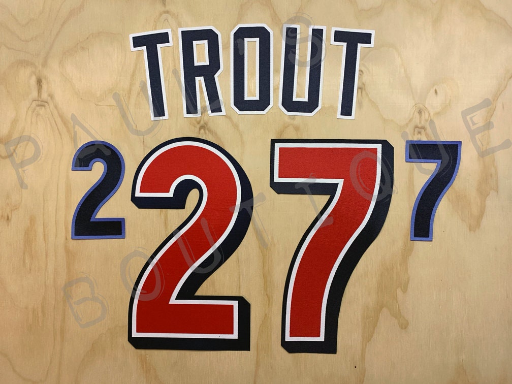 Anaheim Angels Home Jersey (1997 - 2001) - Trout #27 Lettering Kit