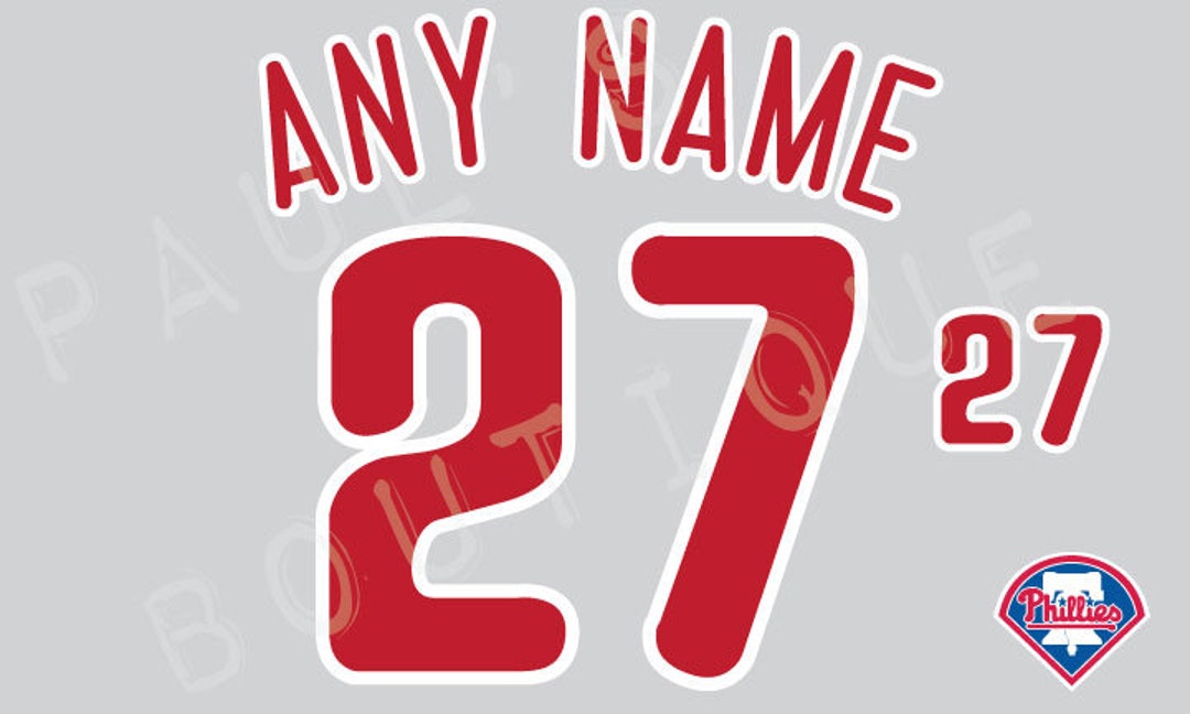 Philadelphia Phillies Lettering Kit for an Authentic, Replica or Youth Road Jersey ANY NAME