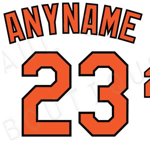 Baltimore Orioles Lettering Kit for an Authentic, Replica, Youth or Toddler Home or Road Jersey - ANY NAME & NUMBER
