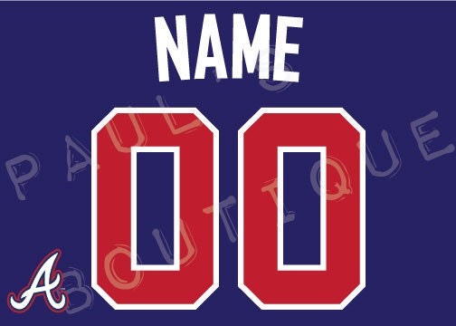 Custom Men's Atlanta Braves Alternate Jersey - Navy Replica