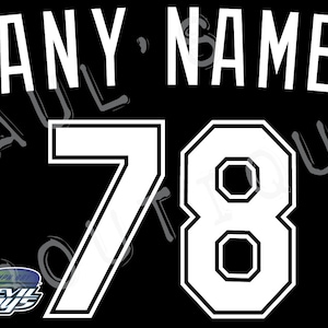 Kit de letras de tampa bays Rays para una auténtica camiseta de bateo vintage - CUALQUIER NOMBRE Y NÚMERO