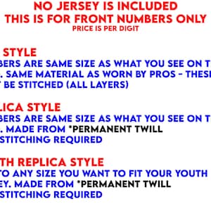 Atlanta Braves FRONT NUMBER ONLY for an Authentic, Replica or Youth