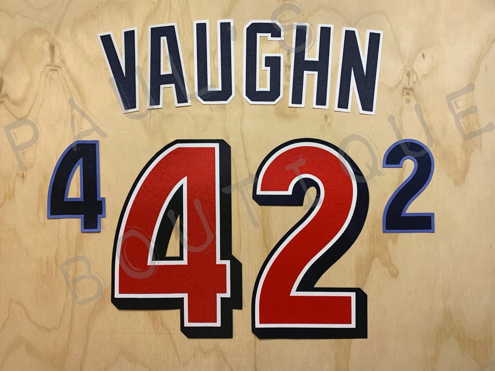 Anaheim Angels Home Jersey (1997 - 2001) - Vaughn #42 Lettering Kit