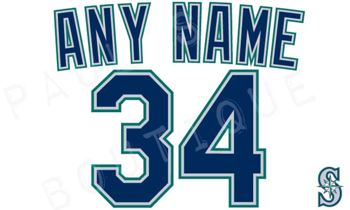 Seattle Mariners Lettering Kit for an Authentic Home Jersey Etsy
