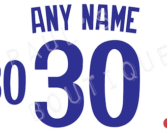 Kit de letras de los Expos de Montreal para una camiseta local de 1980: CUALQUIER NOMBRE Y NÚMERO