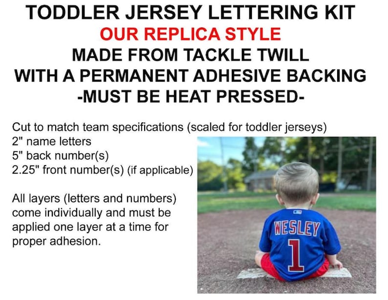 Custom Chicago Cubs Lettering Kit for an Authentic, Replica, Youth or Toddler Home Jersey - ANY NAME & NUMBER image 3