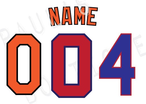 Baseball Two Color Name and Number Set ANY NAME & NUMBER 