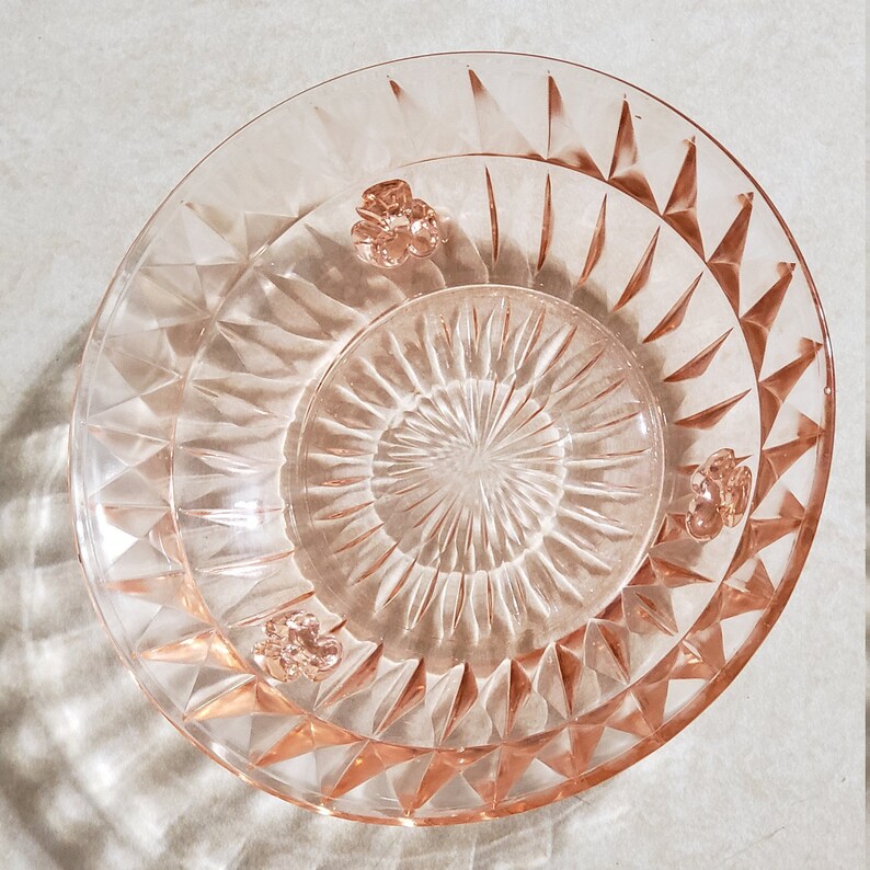 Vintage Pink Depression Glass Windsor Pattern Three Toed ...