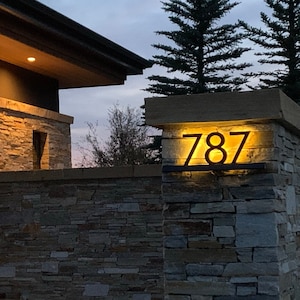 Wireless Solar Backlit House Numbers Cordless Light up Address Sign ...