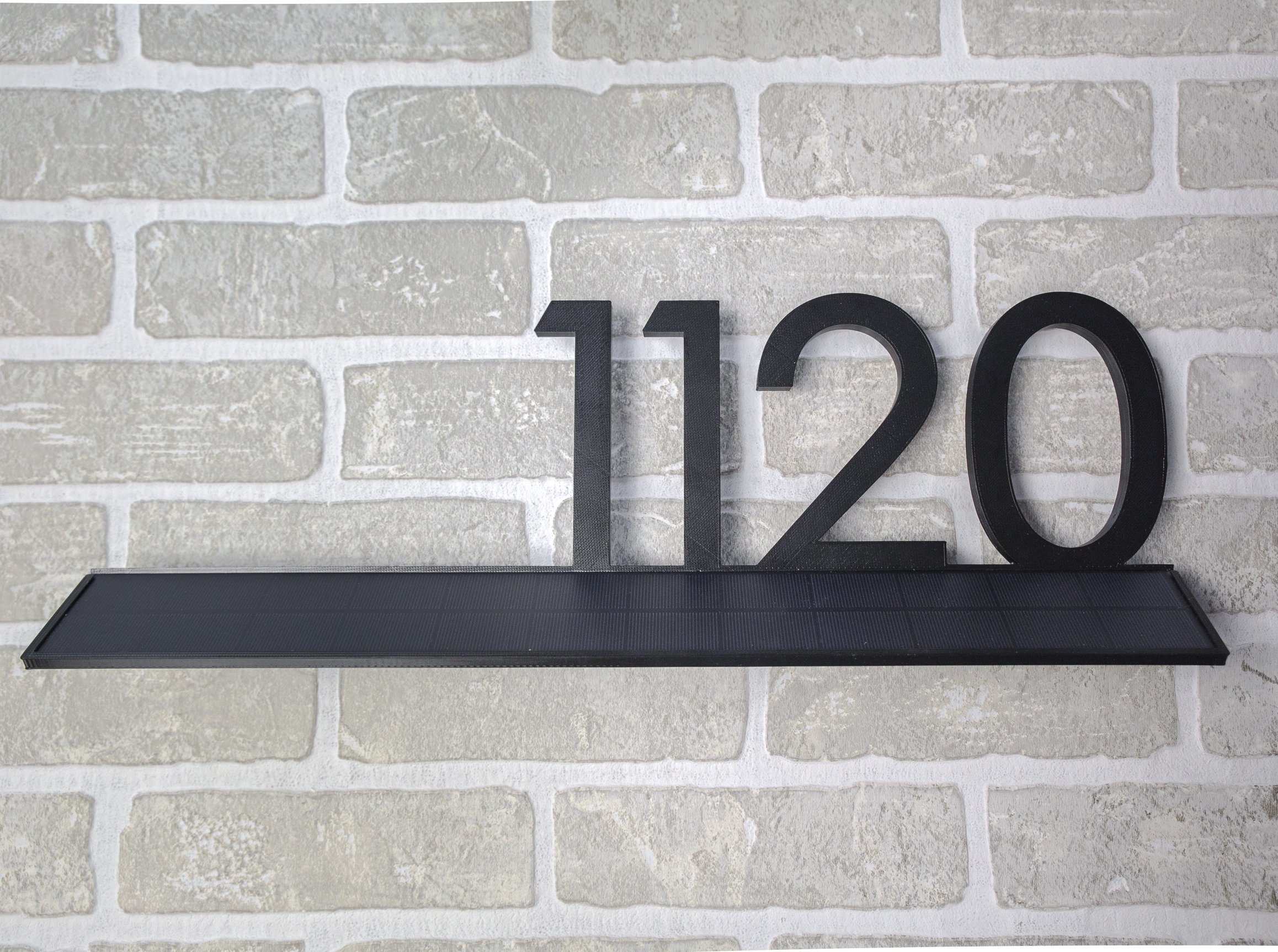 Solar house numbers sign with backlit LED lighted modern Etsy