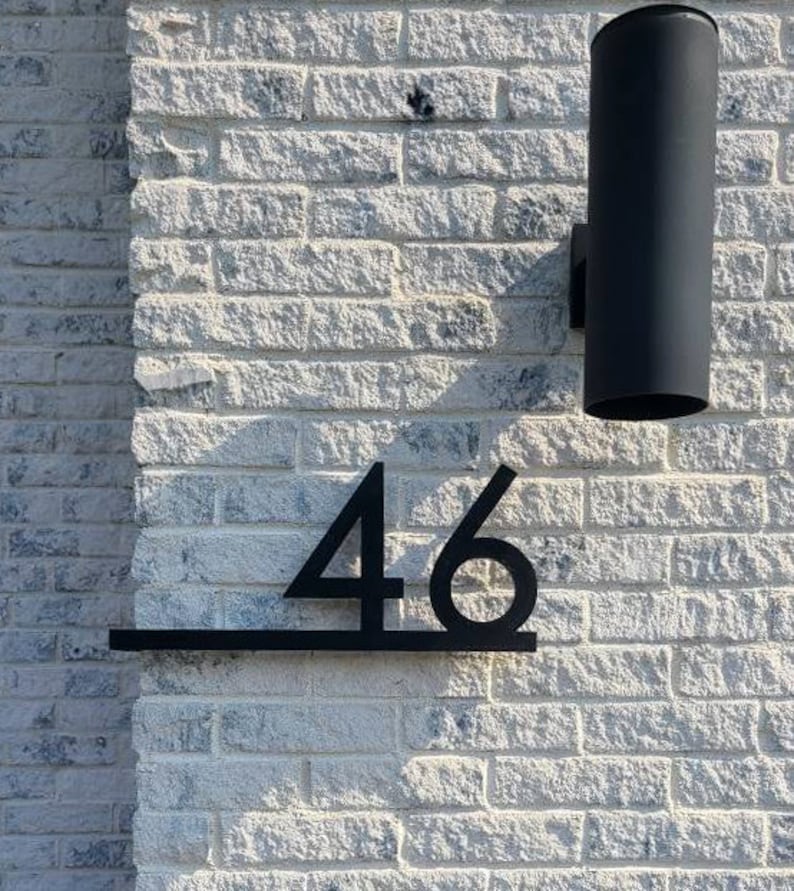 Return Number Sign Backlit House Number With Return Bar Wrapped Arround a Corner Modern ...