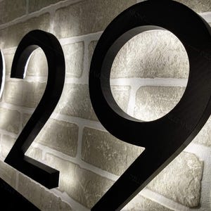 Backlit house numbers horizontal or vertical Illuminated address sign and street name
