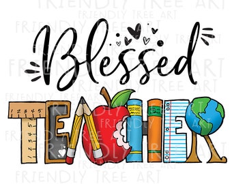 Download Blessed Teacher Etsy