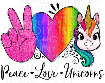 Download Peace Love Unicorns Etsy